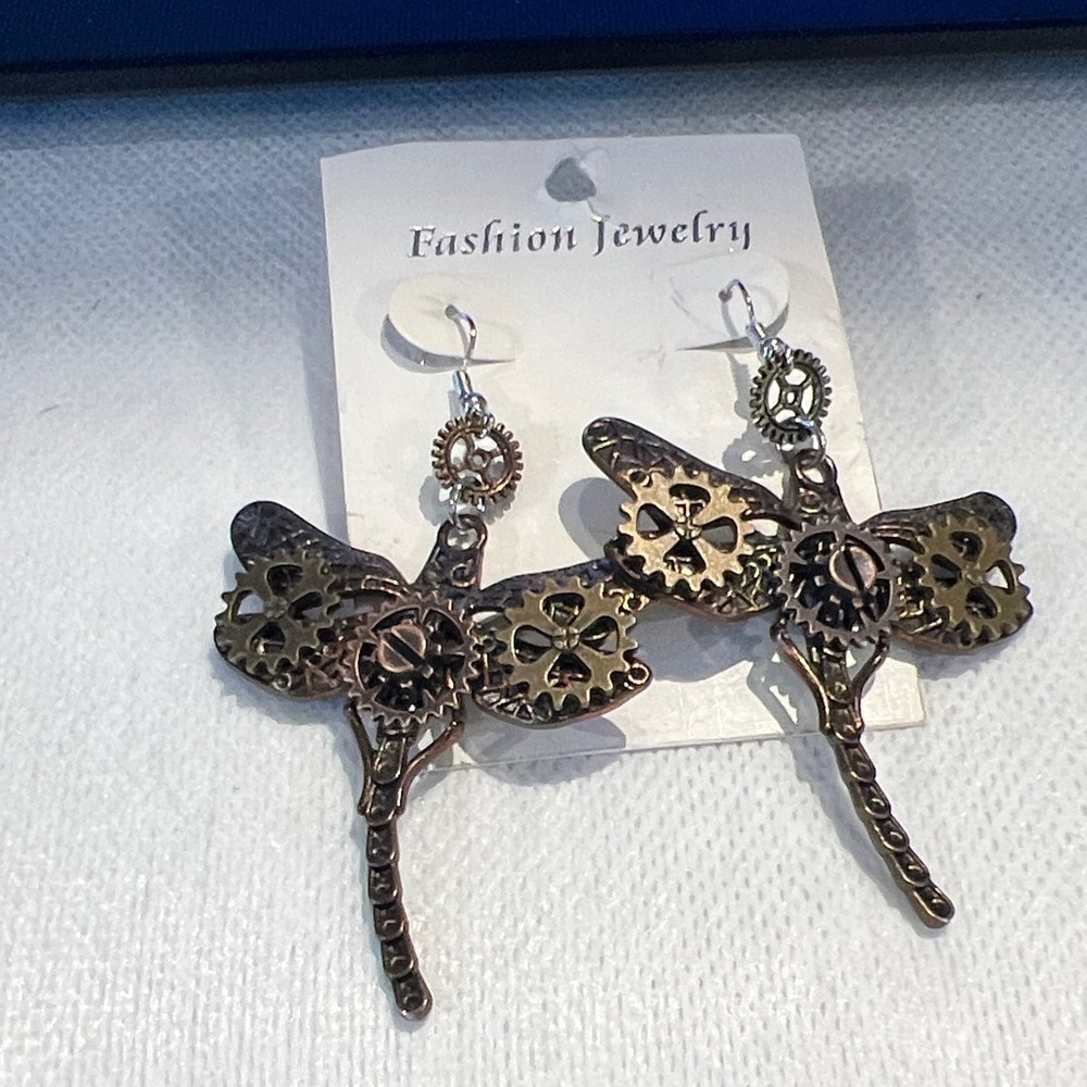 Fashion Jewelry Bronze Dragonfly Earrings